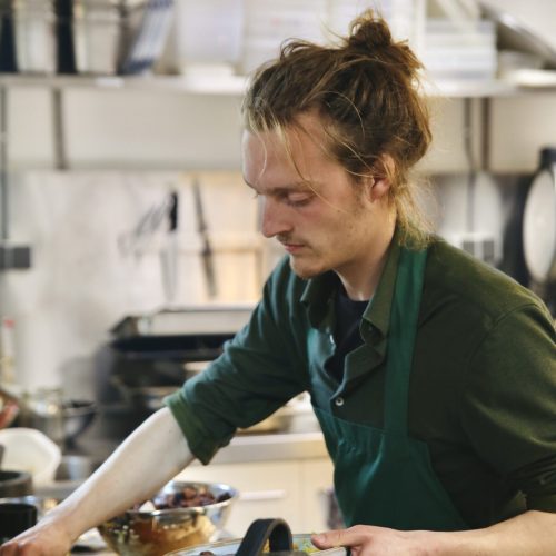 In the kitchen